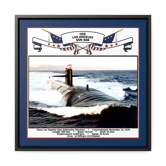 USS Los Angeles SSN-688 Navy Floating Frame Photo Front View