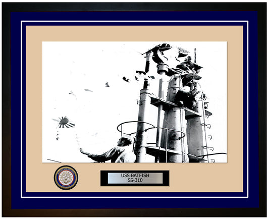 USS Batfish SS-310 Framed Navy Ship Photo Blue
