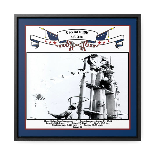 USS Batfish SS-310 Navy Floating Frame Photo Front View