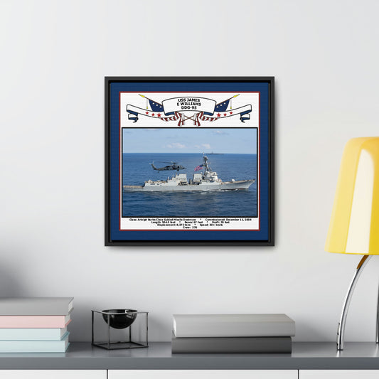 USS James E Williams DDG-95 Navy Floating Frame Photo Desk View