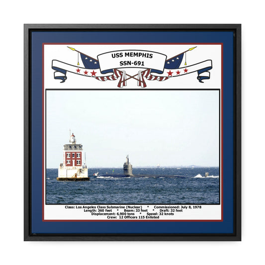 USS Memphis SSN-691 Navy Floating Frame Photo Front View