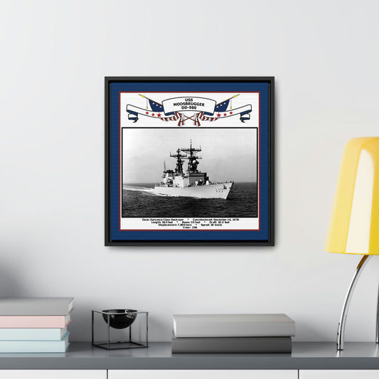USS Moosbrugger DD-980 Navy Floating Frame Photo Desk View