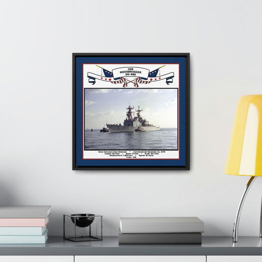USS Moosbrugger DD-980 Navy Floating Frame Photo Desk View
