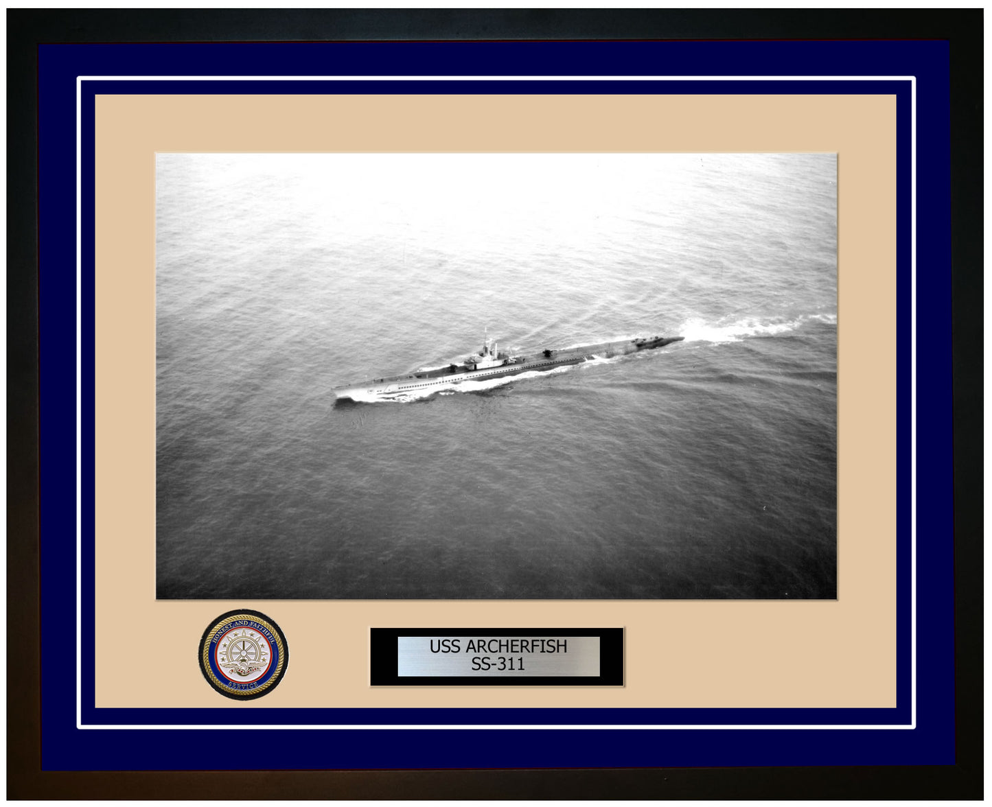 USS Archerfish SS-311 Framed Navy Ship Photo Blue