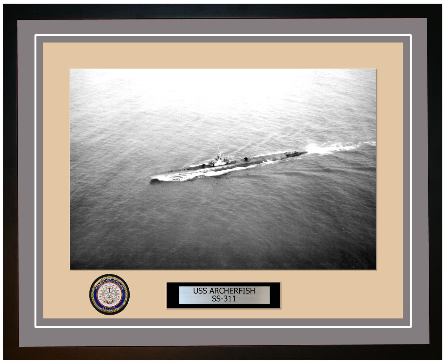 USS Archerfish SS-311 Framed Navy Ship Photo Grey
