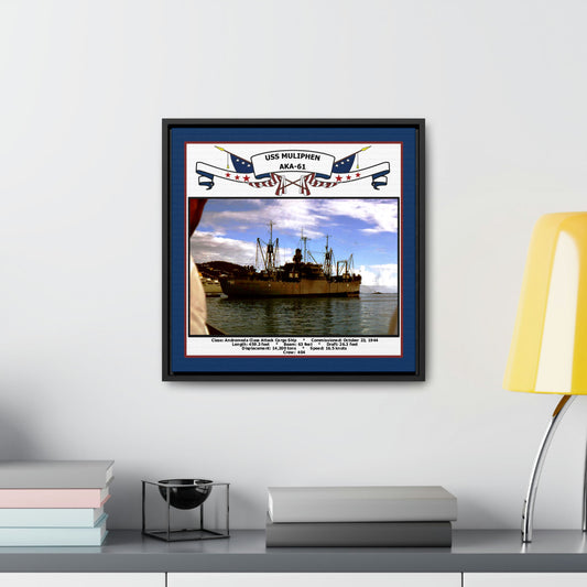 USS Muliphen AKA-61 Navy Floating Frame Photo Desk View