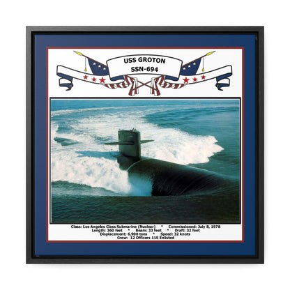 USS Groton SSN-694 Navy Floating Frame Photo Front View