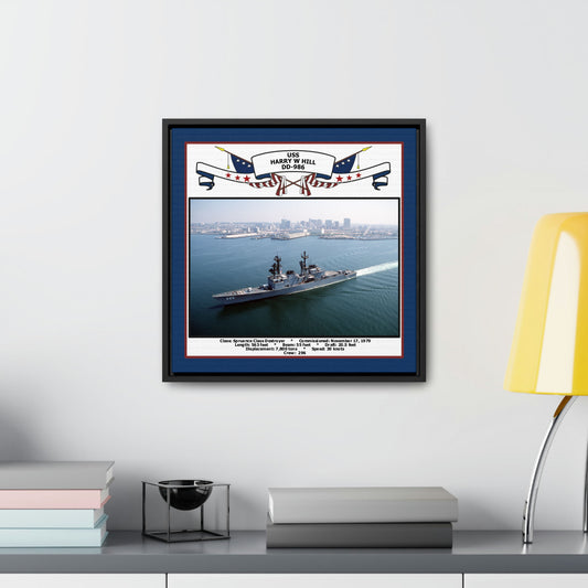 USS Harry W Hill DD-986 Navy Floating Frame Photo Desk View