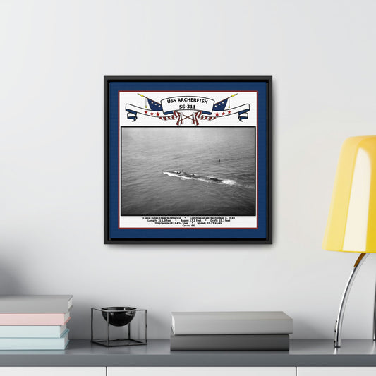 USS Archerfish SS-311 Navy Floating Frame Photo Desk View