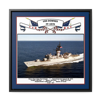 USS Downes FF-1070 Navy Floating Frame Photo Front View