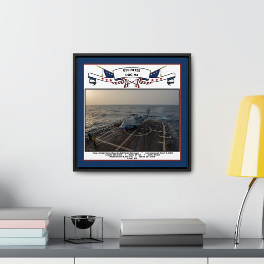 USS Nitze DDG-94 Navy Floating Frame Photo Desk View