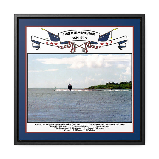 USS Birmingham SSN-695 Navy Floating Frame Photo Front View