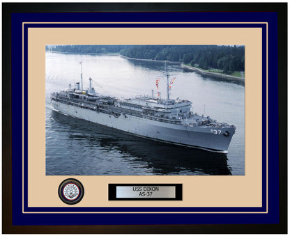 USS DIXON AS-37 Framed Navy Ship Photo Blue