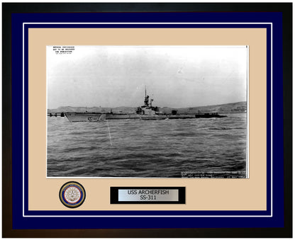 USS Archerfish SS-311 Framed Navy Ship Photo Blue