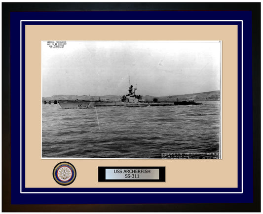 USS Archerfish SS-311 Framed Navy Ship Photo Blue