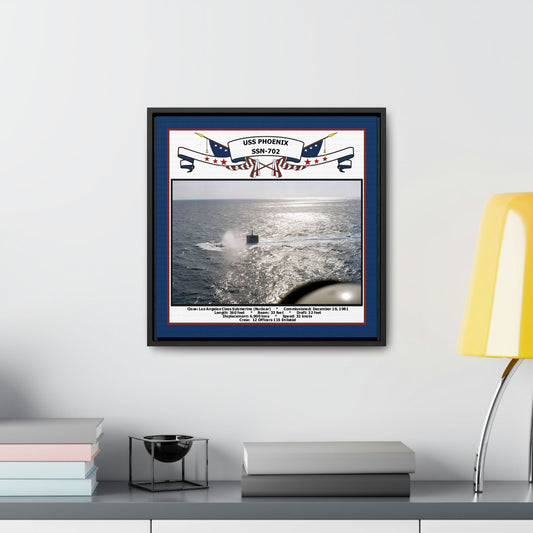 USS Phoenix SSN-702 Navy Floating Frame Photo Desk View