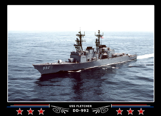USS Fletcher DD-992 Canvas Photo Print