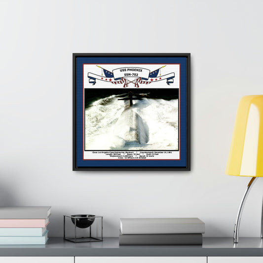 USS Phoenix SSN-702 Navy Floating Frame Photo Desk View