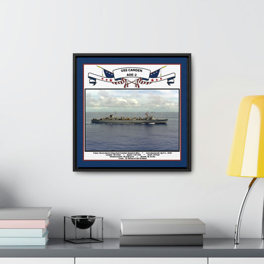 USS Camden AOE-2 Navy Floating Frame Photo Desk View