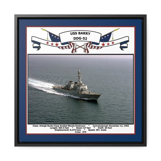 USS Barry DDG-52 Navy Floating Frame Photo Front View