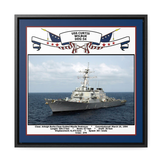 USS Curtis Wilbur DDG-54 Navy Floating Frame Photo Front View
