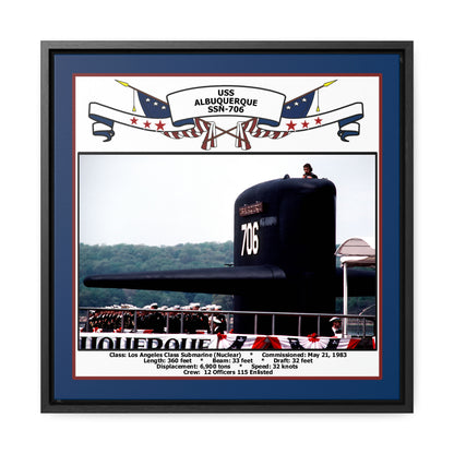 USS Albuquerque SSN-706 Navy Floating Frame Photo Front View