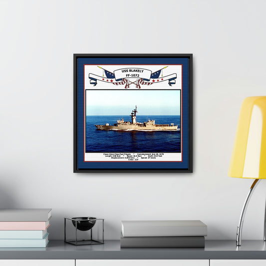 USS Blakely FF-1072 Navy Floating Frame Photo Desk View