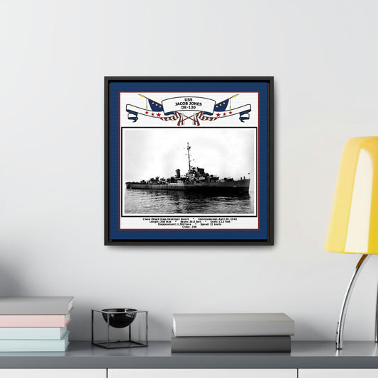 USS Jacob Jones DE-130 Navy Floating Frame Photo Desk View