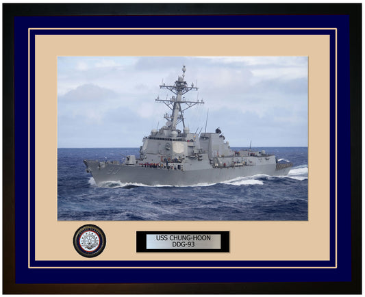 USS CHUNG-HOON DDG-93 Framed Navy Ship Photo Blue