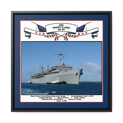 USS Emory S Land AS-39 Navy Floating Frame Photo Front View