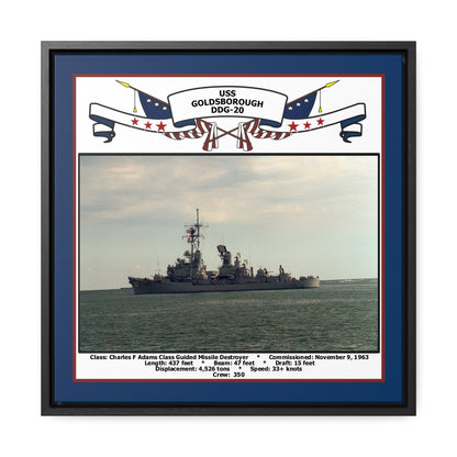USS Goldsborough DDG-20 Navy Floating Frame Photo Front View