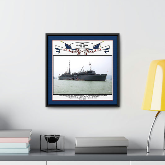 USS Frank Cable AS-40 Navy Floating Frame Photo Desk View