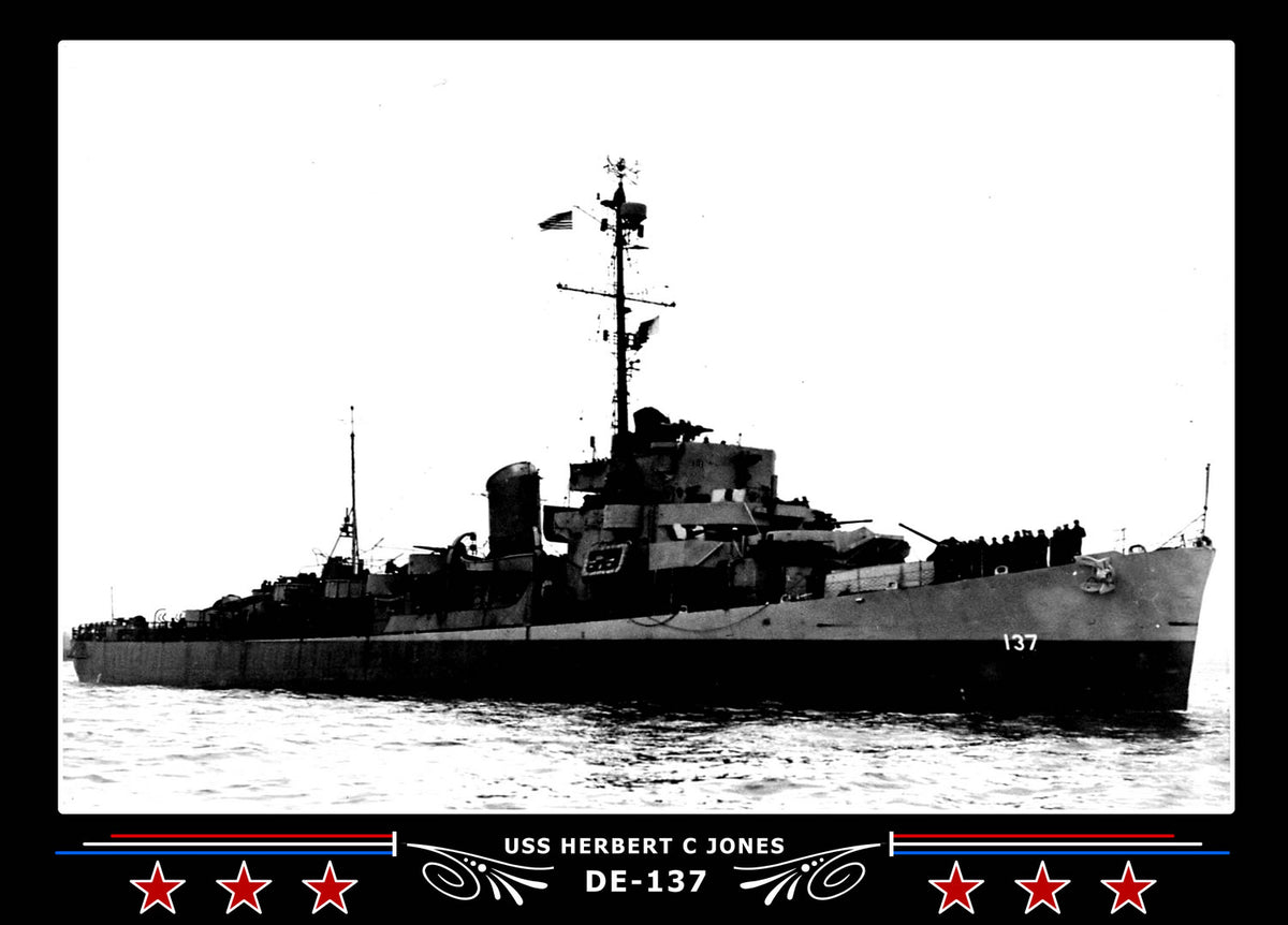 USS Herbert C Jones DE-137 Canvas Photo Print