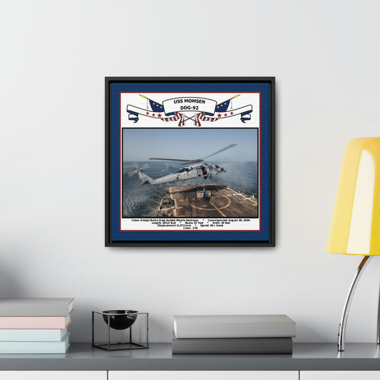 USS Momsen DDG-92 Navy Floating Frame Photo Desk View