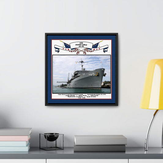 USS Frank Cable AS-40 Navy Floating Frame Photo Desk View