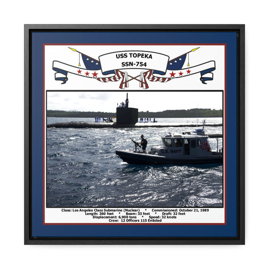 USS Topeka SSN-754 Navy Floating Frame Photo Front View