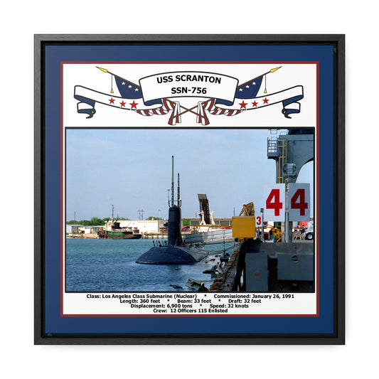 USS Scranton SSN-756 Navy Floating Frame Photo Front View