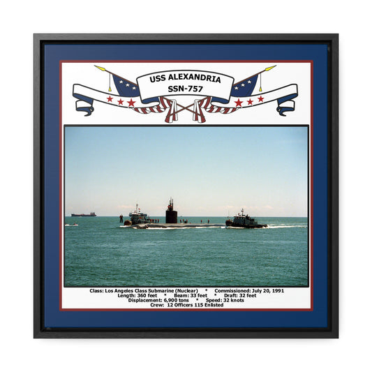 USS Alexandria SSN-757 Navy Floating Frame Photo Front View