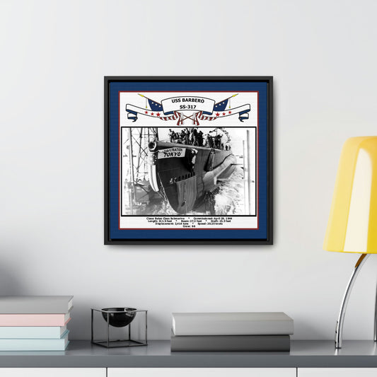 USS Barbero SS-317 Navy Floating Frame Photo Desk View