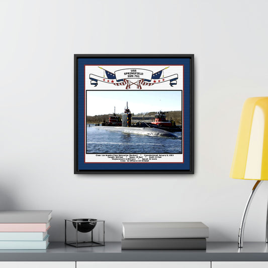 USS Springfield SSN-761 Navy Floating Frame Photo Desk View