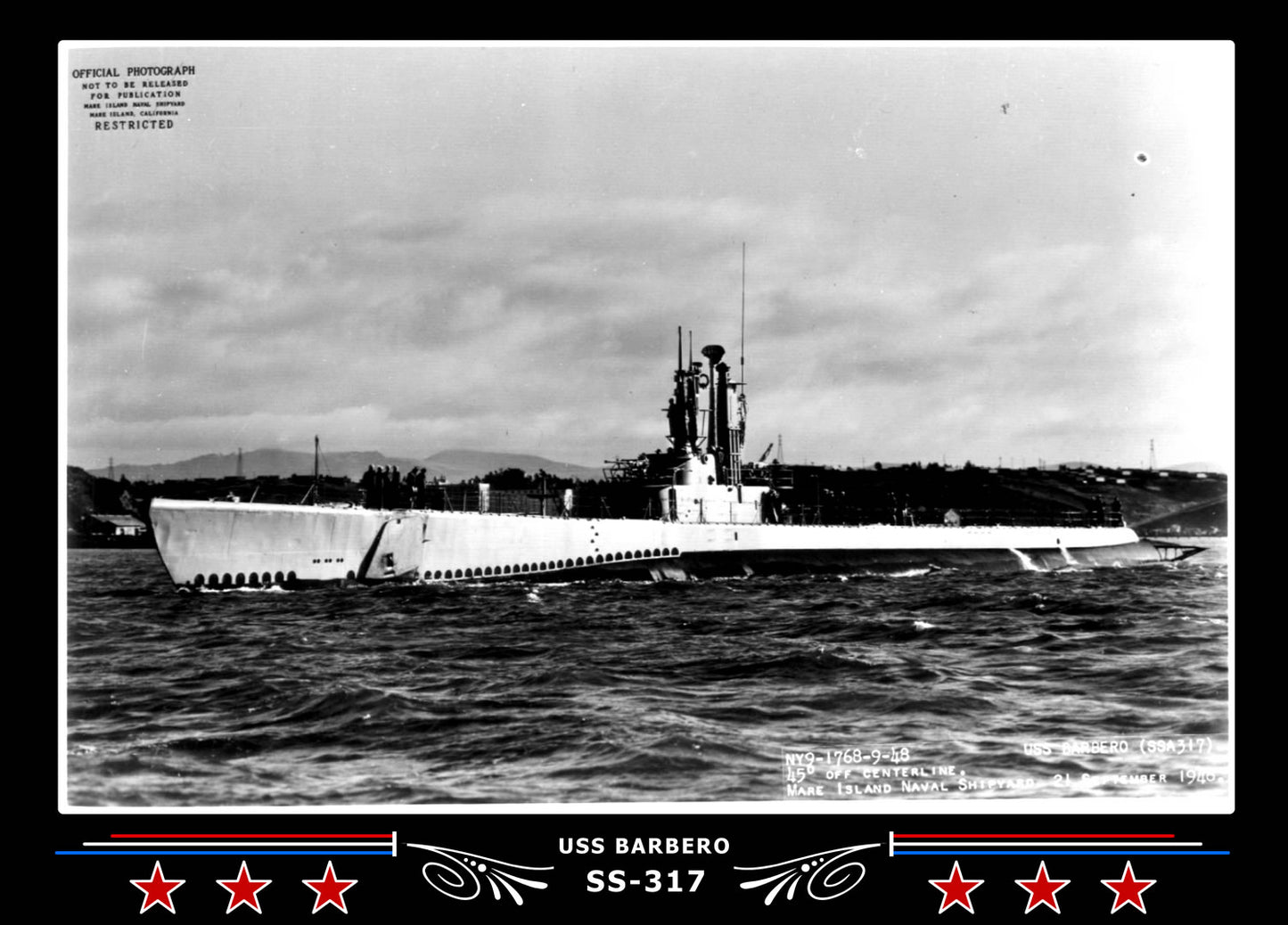 USS Barbero SS-317 Canvas Photo Print