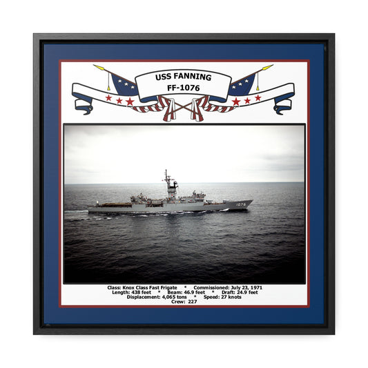 USS Fanning FF-1076 Navy Floating Frame Photo Front View