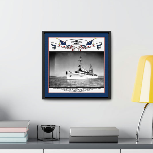 USS Chanticleer ASR-7 Navy Floating Frame Photo Desk View