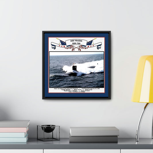 USS Toledo SSN-769 Navy Floating Frame Photo Desk View
