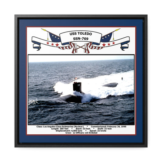 USS Toledo SSN-769 Navy Floating Frame Photo Front View