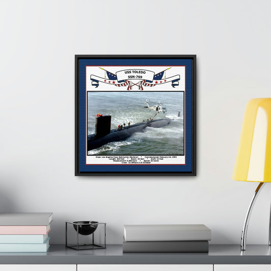 USS Toledo SSN-769 Navy Floating Frame Photo Desk View