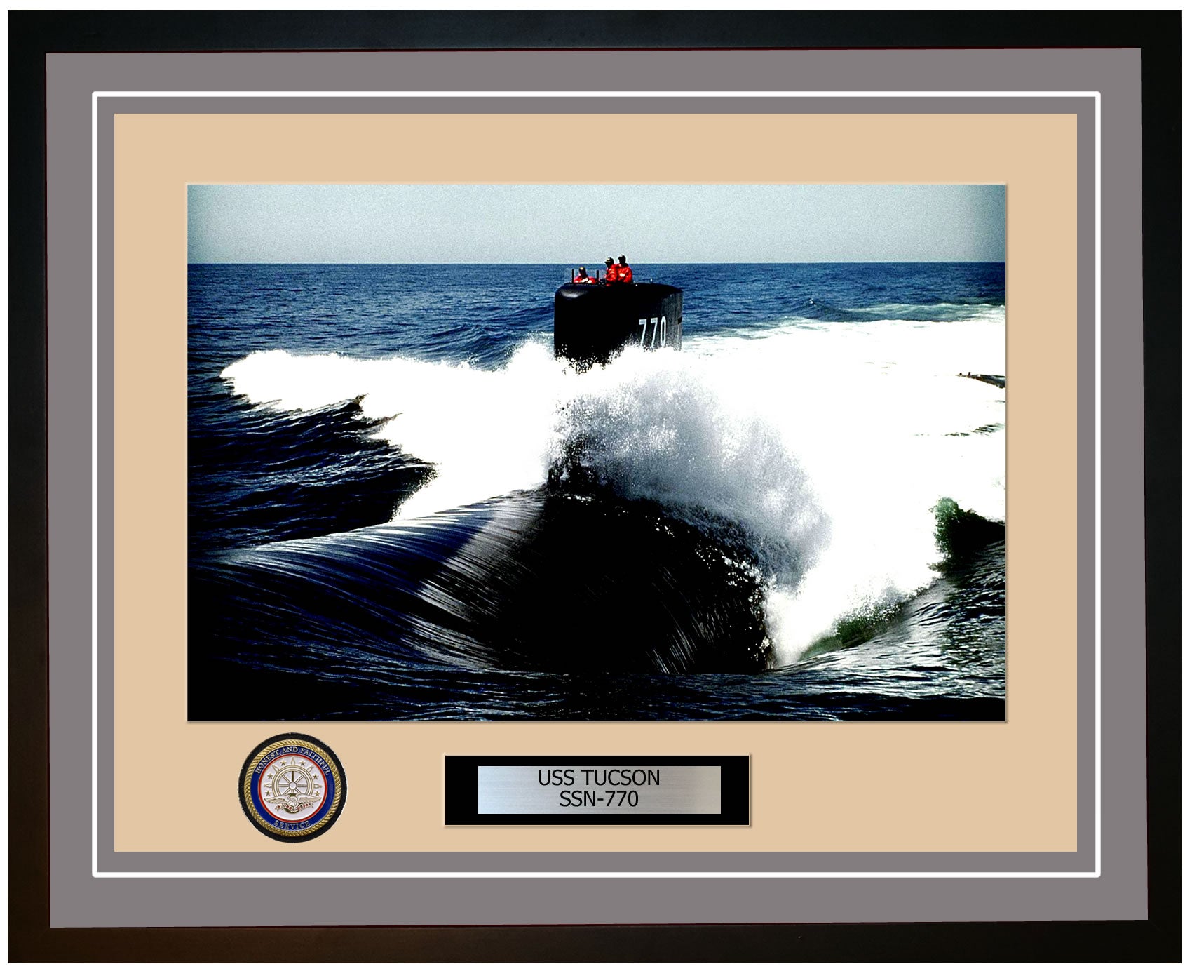 USS Tucson SSN-770 Framed Navy Ship Photo Grey