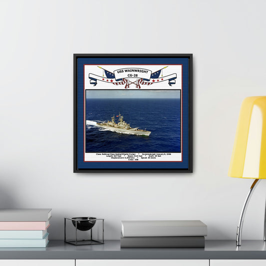 USS Wainwright CG-28 Navy Floating Frame Photo Desk View
