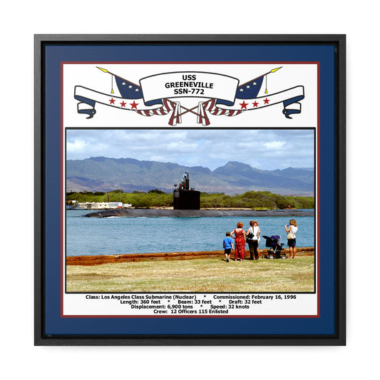 USS Greeneville SSN-772 Navy Floating Frame Photo Front View
