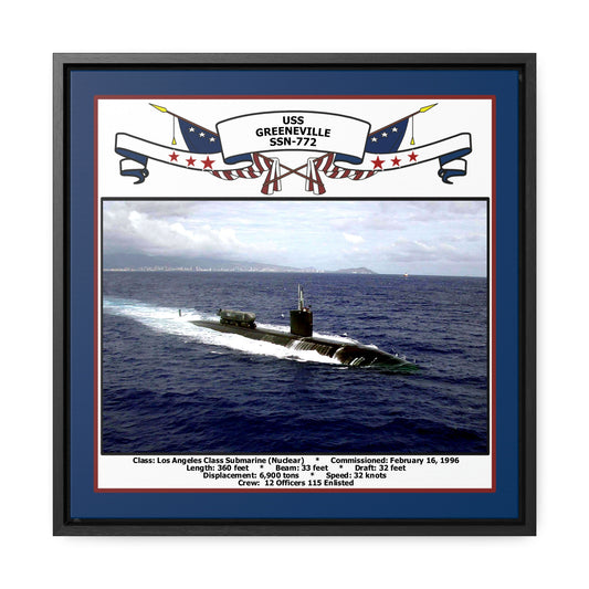 USS Greeneville SSN-772 Navy Floating Frame Photo Front View
